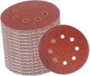 iplusmile 80pcs 5-inch 8-hole Grit Sanding Discs for Rotary Tools 40/60/80/120/180/240/320/400 Grit Grid Sandpaper Polishing Abrasion Resistance