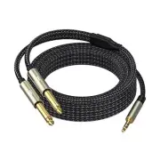 3.5mm Stereo Cable, Audio Cord, 3.3FT, 1/8 TRS to Dual 1/4 TS Mono, Y Splitte...