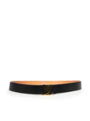 Black Leather Reversible Belt