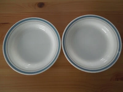 2 Corelle Slate Indigo BLUE HTF 8-1/2" FLAT PASTA BOWLS