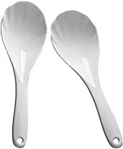 KOCKSHION 2Pcs Non Stick Rice Spoon Reusable Kitchen Paddle Comfortable Grip Rice Serving Utensils Material for High Temperature Resistance Essential Kitchen Supplies