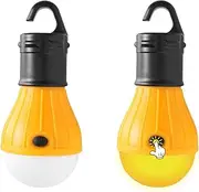 KINUR Sleep Aid Camping Light Bulbs Soft Amber Yellow Color Bug Resistent Portable Hanging Lantern for Kids,Baby,Camping,Hiking,Fishing,Decoration,Gift.(Batteries Not Included) 2 Pack