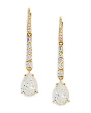 Nadri Cubic Zirconia Linear Drop Earrings in 18K Gold Plated
