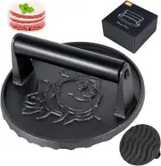 Smash Burger Press-Heavy Duty Hamburger Press with Heat 6 inch Black