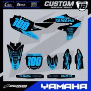 YAMAHA MOTOCROSS GRAPHICS CUSTOM MX GRAPHICS DECAL KIT YZ YZF BLOK BLK/BLU