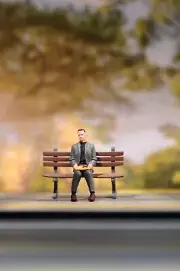 Resin 1/64 Grey Suit Forrest Gump Scene Props Mini Diorama Miniature Figure Toy