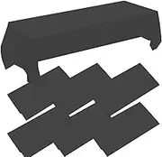 6 Packs Black Table Cloth | 54x108 inch | Plastic Table Cover Party | Plastic Tablecloth | Party Black Table Cloth Disposable Table Clothes for Parties, Christmas,Wedding,Birthday Parties Decorations
