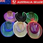 LED Hat Light Up Brim Cowboy Hat Festival Glow Fun Party Neon Light Up Hat AU