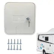 RV Power Cord Hatch | Small RV Cable Hatch - RV Electric Cord Cover, Electrical Access Door, Motorhome Hose Storage with 10 Screws for RV Boat Trailer