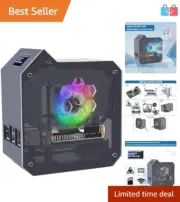 Raspberry Pi 5 Mini Tower Case with Cooling Tower, OLED Module & Expansion Board