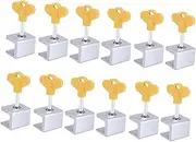 LALAFINA 12Pcs Sliding Sash Lock Security Theft Window Lock for Safety Aluminum Alloy Design Easy Installation Fits Sliding Windows Doors Silver