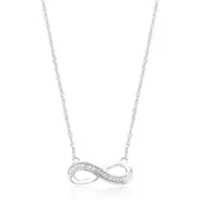 Sterling Silver Diamond Set Infinity Necklace Pendant