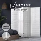 Artiss 4 Panel Room Divider Screen Partition Wood Timber Fold Stand Wide White