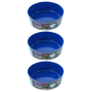 3x Paws & Claws Tuff Stuff Pet Dog Bowl 1.5L/20.5cm Blue Large