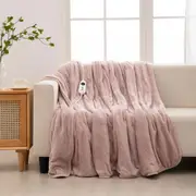 Dreamaker Coral Fleece Heated Throw Blush Pink 180x200cm