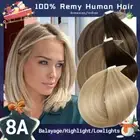 Tape In Russian Remy Human Hair Extensions Ombre Body Wave Weft THICK Straight