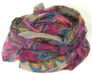 Multi Floral Printed Soft Chiffon Scarf Stole Neck Wrap Scarves 56cm X 196 cm