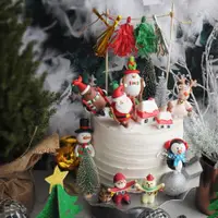 在飛比找ETMall東森購物網優惠-圣誕派對布置蛋糕裝飾擺件軟陶樹脂插件合集圣誕老人麋鹿雪人雪橇