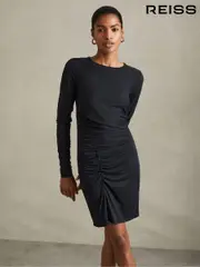 Reiss Charcoal Allie Ruched Jersey Mini Dress (B48815) | $240