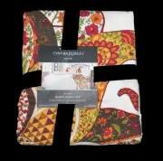 Cynthia Rowley Paisley Toile Floral Bright 3-Pc QUEEN Duvet Cover & Shams NIP
