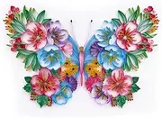 Uniquilling Quilling Paper Quilling Kit for Adults, 16 * 20-inch Flowers and Butterflies, Exquisite Handmade for Beginner DIY Craft Painting Kits Tools, Home Room Wall Art Decor Best Gifts(Basic)