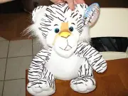 kellytoy black white striped tiger yellow nose 13" new nwt plush lovey soft