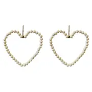 2x Wood/Metal/Jute 20cm Beaded Heart Home Decorative Hanging Ornament Small NTRL