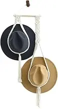 AIMALL Hat Hanger Western Hat Holder Hand-Woven Crochet Macrame Hat Display Rack Boho Door Hat Organizer Hanging Cap Holder