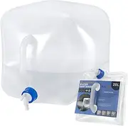 RISEPRO Collapsible Water Container with Spigot, 20L (5.3 Gallon) BPA Free Storage Jug Canteen for Outdoor Camping Hiking & Emergency Survival Kit, Foldable Portable