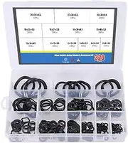 Washers Assorted, 320pcs Carbon Steel Wavy Wave Crinkle Spring Washers, Compression Type Wavy Wave Crinkle Spring Washers Assortment Kit