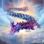 3D Printed Crystal Dragon Gem Dragon 3D Articulated Dragon Toys Rotatable and Dragon Chinese Flexible Realistic Ornament