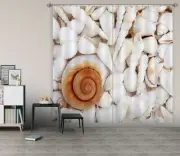 3D White Shell Conch ZHUA309 Blockout Photo Curtain Fabric Window Amy