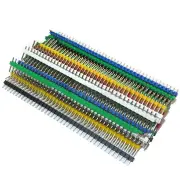 30PCS Single Row Male Header Connector Kit 40-Pin 2.54mm Colorful Copper PCB Pin Components for Arduino DIY Projects and