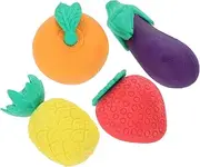 Homoyoyo 4Pcs Mini Erasers Fun Food Vegetable Designs for Classroom Use Present for Lightweight Easy to Carry Stationery Supplies