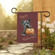 Halloween Skye Terrier and Pumpkin Garden & House Banner / Halloween Yard Flag