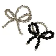 Acrylic Elastic Beaded Butterfly Rings Bowknot Decoration for Women