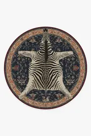 245' Round | Machine Washable Runner Rug | Kid & Pet Friendly | Indoor Rug | Iris Apfel On Safari Sapphire Tufted Rug | Ruggable