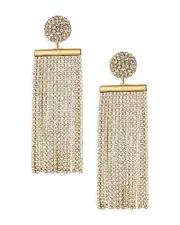 Ettika All The Movement Fringe Drop Earrings in 18K Gold Plate