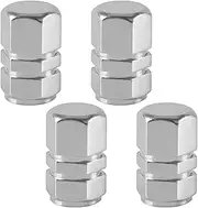 Tire Valve Caps, 4Pcs Aluminum Tire Valve Caps Alloy Stem with Rubber Ring for Car & Motorcycle Accessories