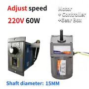 60W Reversible Variable Electric Speed Controller 5-470 RPM AC Gear Motor 220V