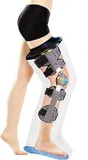 Adult Leg Cast Protector for Shower, Waterproof Cast Cover for shower Leg with Non-Slip Padding Bottom, Full Leg Shower Protector Watertight Protection to Broken Leg, Knee, Foot, Ankle Wound, Burns
