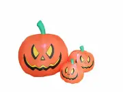 4 Foot Halloween Inflatable Yard Party Blowup Decoration Three Pumpkins Patch