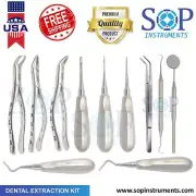 11 Pcs ORAL DENTAL EXTRACTION SURGERY EXTRACTING ELEVATORS FORCEPS INSTRUMENTS