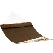 Whitsunday King Quilted Hammock in Brown - Beautiful Spreader Bar Hammock in Polyester - All Weather Large Sized Hammock - by Pacific Hammocks