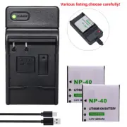 Digital Camera Battery NP-40 NP40 or Charger for Casio Exilim EX-Z1080, EX-Z1200