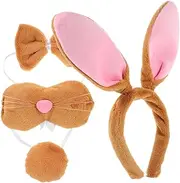 [OHPHCALL] 1 Set Animal Headband Party Female Hairband Bunny Ear Headband Party Headdress Cosplay Tail Bunny Ears Headband Decorative Rabbit Props Bunny Ear Headdress Rabbit Cosplay Props