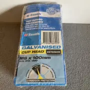 Zenith M6 x 100mm Hot Dipped Galvanised Cup Head Bolts And Nuts 25 Pack NEW