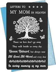 MXRSDF Sympathy Gifts for Loss of Mother - Letters To My Mom In Heaven - Memorial Grieving Bereavement Wallet Card