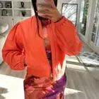 House Of Harlow 1960 Women’s Vegan Leather Coral Bomber Jacket XS NWT D3/26