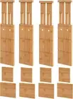 4.4" High Drawer Dividers with Inserts, Bamboo Drawer Dividers for Clothes, Expa